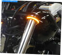 クロームパーツ ホンダオートバイホワイト/アンバーフォークマウントLED回転信号。 41mmフォークのクリアレンズ Honda Motorcycle White/Amber Fork Mount LED Turn Signals 41mm forks Clear Lens