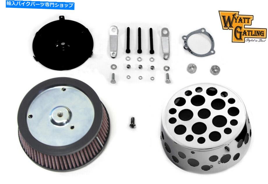 クロームパーツ スイスチーズエアクリーナーキットクロームフィットハーレー - ダビッドソン Swiss Cheese Air Cleaner Kit Chrome fits Harley-Davidson