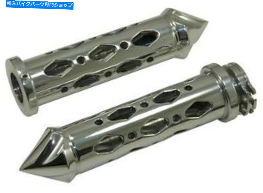 クロームパーツ クロムダイヤモンドカットグリップ - GSXR HAYABUSA TLR CBR 954 1000RR R1 R6 ZX6R ZX10 ZX14 CHROME Diamond Cut Grips - GSXR Hayabusa TLR CBR 954 1000RR R1 R6 ZX6R ZX10 ZX14