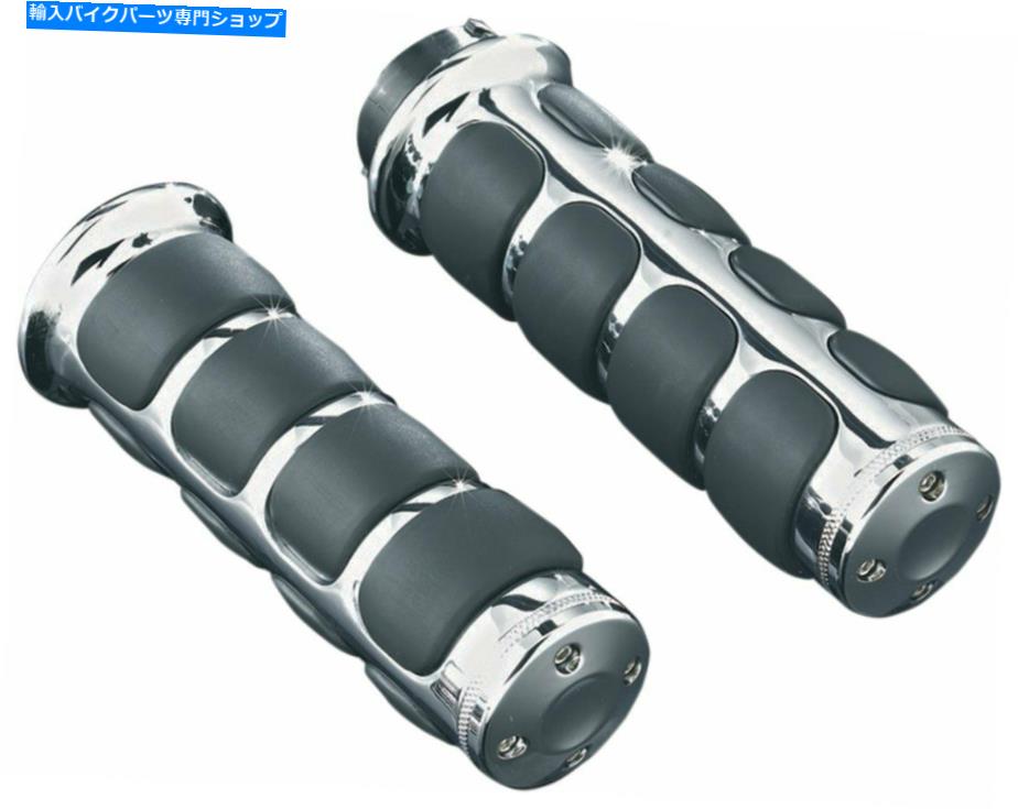 クロームパーツ クレアキンISOハンドルバーグリップクローム（6180） Kuryakyn ISO Handlebar Grips Chrome (6180)