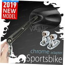 クロームパーツ VAWIKニュースタークブラックミラークロムベースフェアリングマウントフィットスズキスポーツバイク VAWiK New STARK Black Mirrors Chrome Base Fairing Mount fits SUZUKI Sportsbike