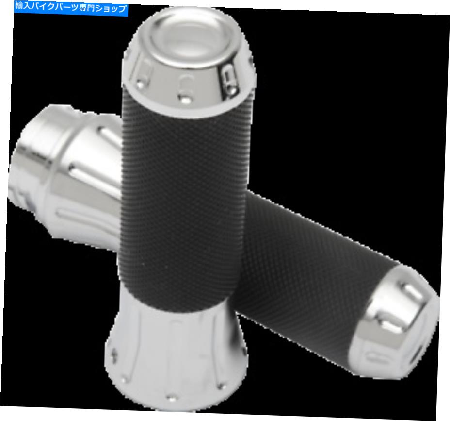 クロームパーツ ドラッグスペシャリークローム＆ブラックスロットルハンドグリップ82-19ハーレーFXR XL FLHX Drag Specialties Chrome & Black Throttle Hand Grips for 82-19 Harley FXR XL FLHX