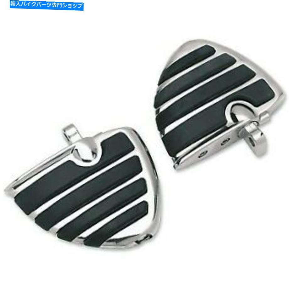 クロームパーツ ハーレー男性マウントフットペグ用クッキーニン4450クロムイソウィングボード Kuryakyn 4450 Chrome ISO Wing Board for Harley Male Mount Foot Pegs