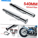 クロームパーツ 2倍オートバイのテーパー排気マフラーパイプカクテルシェーカーチューリップエンドカフェレーサー 2X Motorcycle Tapered Exh...