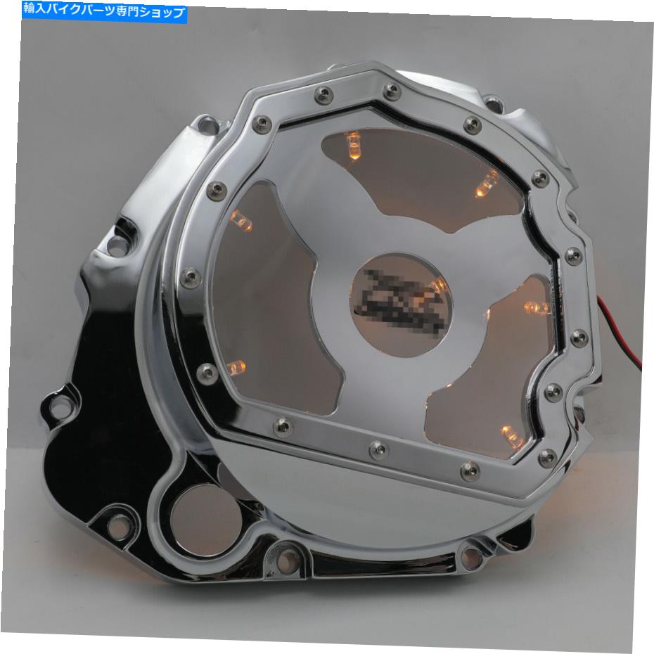 クロームパーツ 2001-2005鈴木GSXR 600 750 1000のためのクロムイエローLEDエンジンクラクトカバー Chrome Yellow LED Engine Cluctch Cover For 2001-2005 Suzuki GSXR 600 750 1000