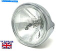 クロームパーツ クロムバイクヘッドライト7.5 "55"浅く - プロジェクトバイクのために相人 Chrome Motorbike Headlight 7.5" 55W - Shallow - Homologated for Project Bike