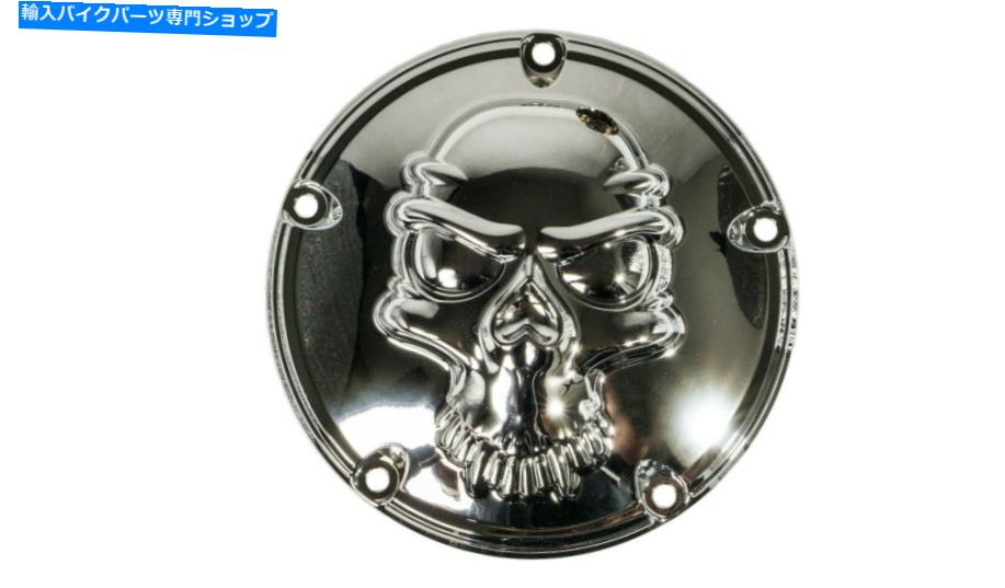 クロームパーツ 360twinによるハーレーダビッドソンのためのスカルダービーカバー SKULL DERBY COVER for Harley Davidson by 360Twin