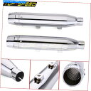 クロームパーツ クローム3-1 / 4 "スリップパンダラCNCセットカッグカッパ排気排気式スポイトスター14-16用品 - オリジナルのタイトルを表示 クローム 3-1/4" スリップオンマフラー CNC ビレットキャップ 排気 ハーレー スポーツスター 14-16用- show original title