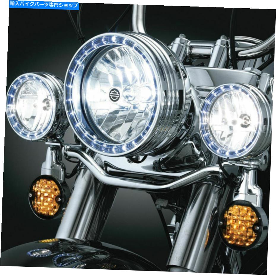 クロームパーツ クライャキン4.5インチクロームLED Halo Trim Rings 1993-2017ハーレー峠ランプ7748 KU..