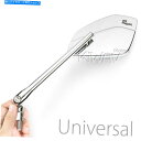 Motorcycle mirrors CleaverII chrome robust convex aspheric fit most bike ε