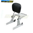 クロームパーツ Harley Dyna FXD FXDL FXDB 06アップのための調節可能な背もたれのSissy Barの荷物のラック Adjustable Backrest Sissy Bar Luggage Rack For Harley Dyna FXD FXDL FXDB 06-Up
