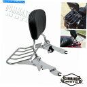 クロームパーツ 背もたれのSissy Bar荷物ラックフィットのためのハーレーツーリングロードキンググライド2009-2017 Backrest Sissy Bar Luggage Rack Fit For Harley Touring Road King Glide 2009-2017