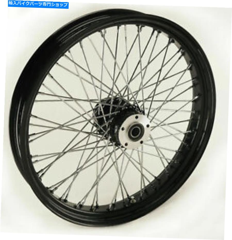 クロームパーツ Ultima Black＆Chrome 21 "x 3.5" 60スポークフロントデュアルディスクホイール Ultima Black & Chrome 21" X 3.5" 60 Spoke Front Dual Disc Wheel For Harley