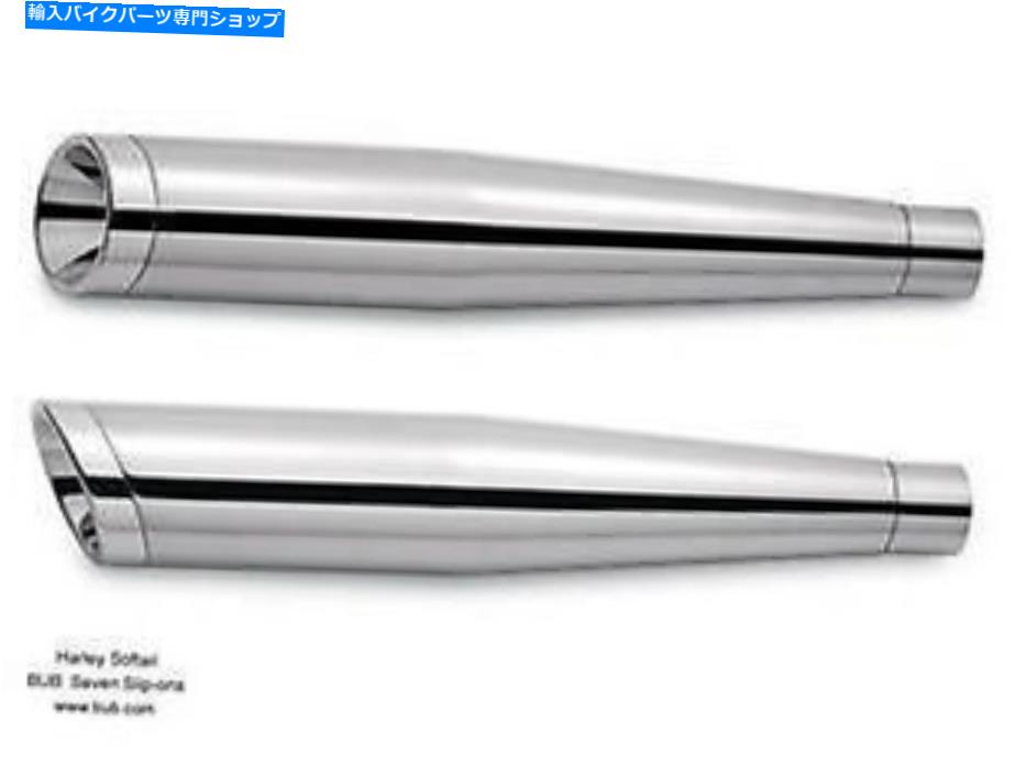 クロームパーツ Bub 7エキゾーストマフラーハーレーソフトヒレイテージナイトトレインFXST FLSTC FXSTB..