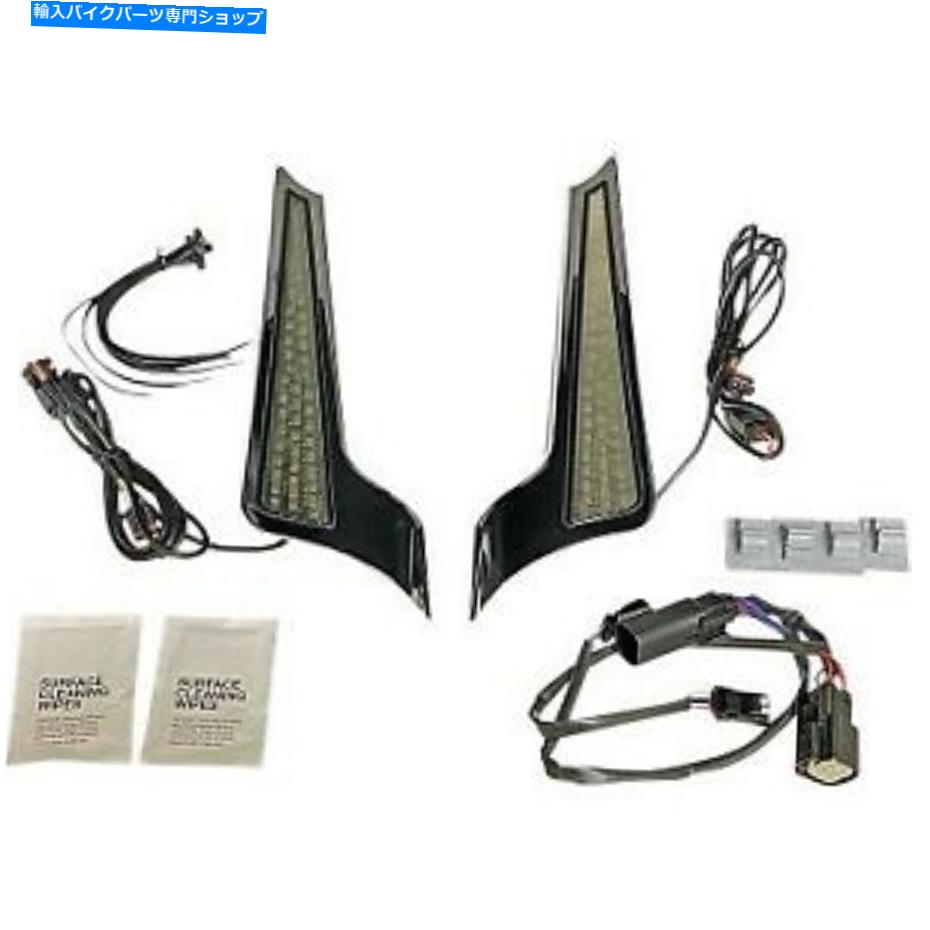 クロームパーツ 10-13 flhx / fltrxのためのカスタムダイナミクスクロムデュアルカラーファシアLEDパネル Custom Dynamics Chrome Dual Color Fascia LED Panels for 10-13 FLHX/FLTRX