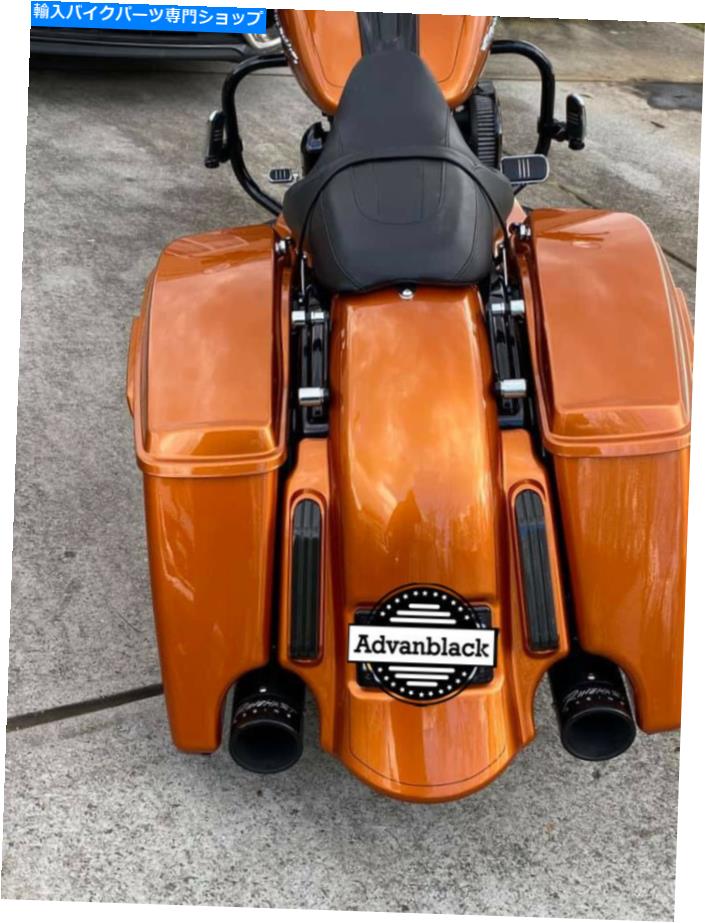 クロームパーツ アンバーウイスキー支配者ストレッチリアフェンダーフィットピンストライプ14+ハーレーツーリング Amber Whiskey Dominator Stretched Rear Fender Fits Pinstripes 14+ Harley Touring