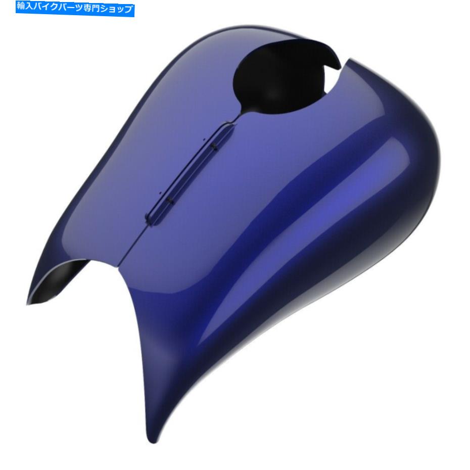 クロームパーツ 08+ハーレーツーリングストリートロードグライドのためのZyphyrブルーストレッチタンクカバー Zyphyr Blue Stretched Tank Cover For 08+ Harley Touring Street Road Glide