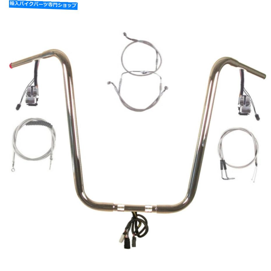 クロームパーツ 1 1/4 "Chrome 20" Prewreadハンドルバーキット1996-2006ハーレーロードキングクルーズなし 1 1/4" Chrome 20" Prewired Handlebar Kit 1996-2006 Harley Road King No Cruise