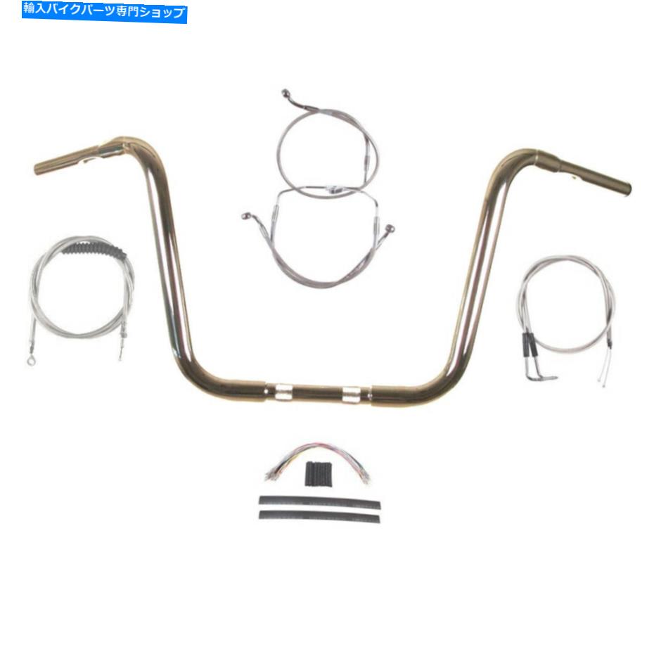 クロームパーツ 1 1/4 "Chrome 14" APEハンガーバーキット1996-2006ハーレーロードグライドキングクル..