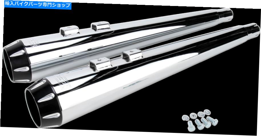 クロームパーツ 95-16ハーレーツーリングFlht flhxのためのバッサニークロームメガホンエキゾーラーマフラー Bassani Chrome Megaphone Exhaust Mufflers for 95-16 Harley Touring FLHT FLHX