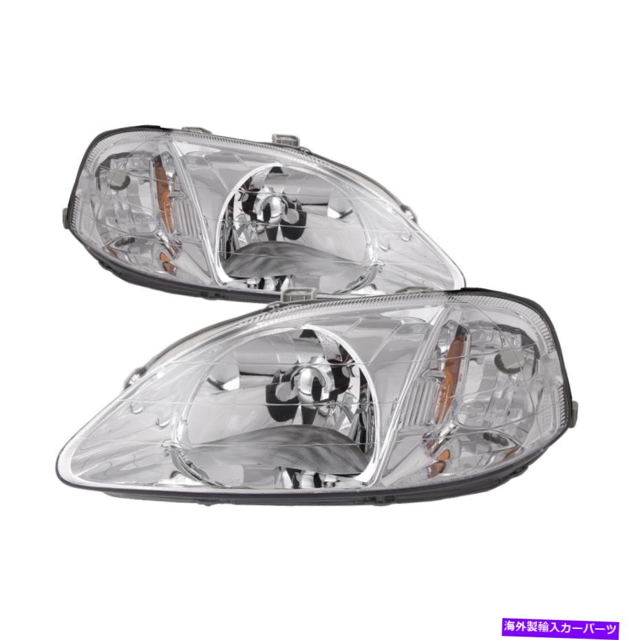 Headlights Halogen Chrome Pair Set Fits 1999-2000 Honda Civic 2D/3D/4DカテゴリUSヘッドライト状態新品メーカー車種発送詳細全国一律 送料無料（※北海道、沖縄、離島は省く）商品詳細輸入商品の為、英語表記となります。Condition: NewOther Part Number: HO2502113Certifications: DOT, SAEYear: 1999 2000Lens Color: ClearYears: 1999-2000Housing Color: ChromeOEM Number: 33151S01A02/33101S01A02Interchange Part Number: HO2502113 317-1116L-US 20-5662-01 114-58589L HLP-58589LUPC: 847522016986Interchange Part Number 2: 33151-S01-A02 HO2503113 317-1116R-US 20-5661-01 114-58589RBrand: UzookaInterchange Part Number 3: HLP-58589R 33101-S01-A02Partslink-number: HO2502113 / HO2503113Placement on Vehicle: Front, Left, RightBulbs Included: NoWarranty: 11 YearsFitment Type: Direct ReplacementManufacturer Part Number: HD229-A001PBulb Type: Halogen 条件：新品その他の部品番号：HO2502113認証：ドット、Sae年：1999年2000年レンズカラー：クリア年：1999-2000住宅の色：ChromeOEM番号：33151S01A02 / 33101S01A02.インターチェンジ部品番号：HO2502113 317-1116L-JAS 20-5662-01 114-58589L HLP-58589LUPC：847522016986Interchange部品番号2：33151-S01-A02 HO2503113 317-1116R-JP12-5661-01 114-58589Rブランド：ユズオーカ交換品番3：HLP-58589R 33101-S01-A02PartsLink-Number：HO2502113 / HO2503113車両への配置：前面、左、右電球は含まれています：いいえ保証：11年フィットメントタイプ：直接交換製造者部品番号：HD229-A001P電球タイプ：ハロゲン《ご注文前にご確認ください》■海外輸入品の為、NC・NRでお願い致します。■取り付け説明書は基本的に付属しておりません。お取付に関しましては専門の業者様とご相談お願いいたします。■通常2〜4週間でのお届けを予定をしておりますが、天候、通関、国際事情により輸送便の遅延が発生する可能性や、仕入・輸送費高騰や通関診査追加等による価格のご相談の可能性もございますことご了承いただいております。■海外メーカーの注文状況次第では在庫切れの場合もございます。その場合は弊社都合にてキャンセルとなります。■配送遅延、商品違い等によってお客様に追加料金が発生した場合や取付け時に必要な加工費や追加部品等の、商品代金以外の弊社へのご請求には一切応じかねます。■弊社は海外パーツの輸入販売業のため、製品のお取り付けや加工についてのサポートは行っておりません。専門店様と解決をお願いしております。■大型商品に関しましては、配送会社の規定により個人宅への配送が困難な場合がございます。その場合は、会社や倉庫、最寄りの営業所での受け取りをお願いする場合がございます。■輸入消費税が追加課税される場合もございます。その場合はお客様側で輸入業者へ輸入消費税のお支払いのご負担をお願いする場合がございます。■商品説明文中に英語にて”保証”関する記載があっても適応はされませんのでご了承ください。■海外倉庫から到着した製品を、再度国内で検品を行い、日本郵便または佐川急便にて発送となります。■初期不良の場合は商品到着後7日以内にご連絡下さいませ。■輸入商品のためイメージ違いやご注文間違い当のお客様都合ご返品はお断りをさせていただいておりますが、弊社条件を満たしている場合はご購入金額の30％の手数料を頂いた場合に限りご返品をお受けできる場合もございます。(ご注文と同時に商品のお取り寄せが開始するため)（30％の内訳は、海外返送費用・関税・消費全負担分となります）■USパーツの輸入代行も行っておりますので、ショップに掲載されていない商品でもお探しする事が可能です。お気軽にお問い合わせ下さいませ。[輸入お取り寄せ品においてのご返品制度・保証制度等、弊社販売条件ページに詳細の記載がございますのでご覧くださいませ]&nbsp;