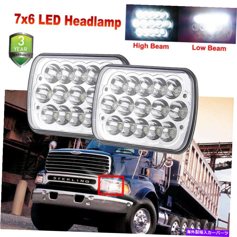 USヘッドライト 2×CREE LEDヘッドライト7x6ヘッドランプ用スターリングトラックM7500 A9500 LT9500日のキャブ 2× CREE LED Headlight 7x6 Headlamp For STERLING TRUCK M7500 A9500 LT9500 DAY CAB