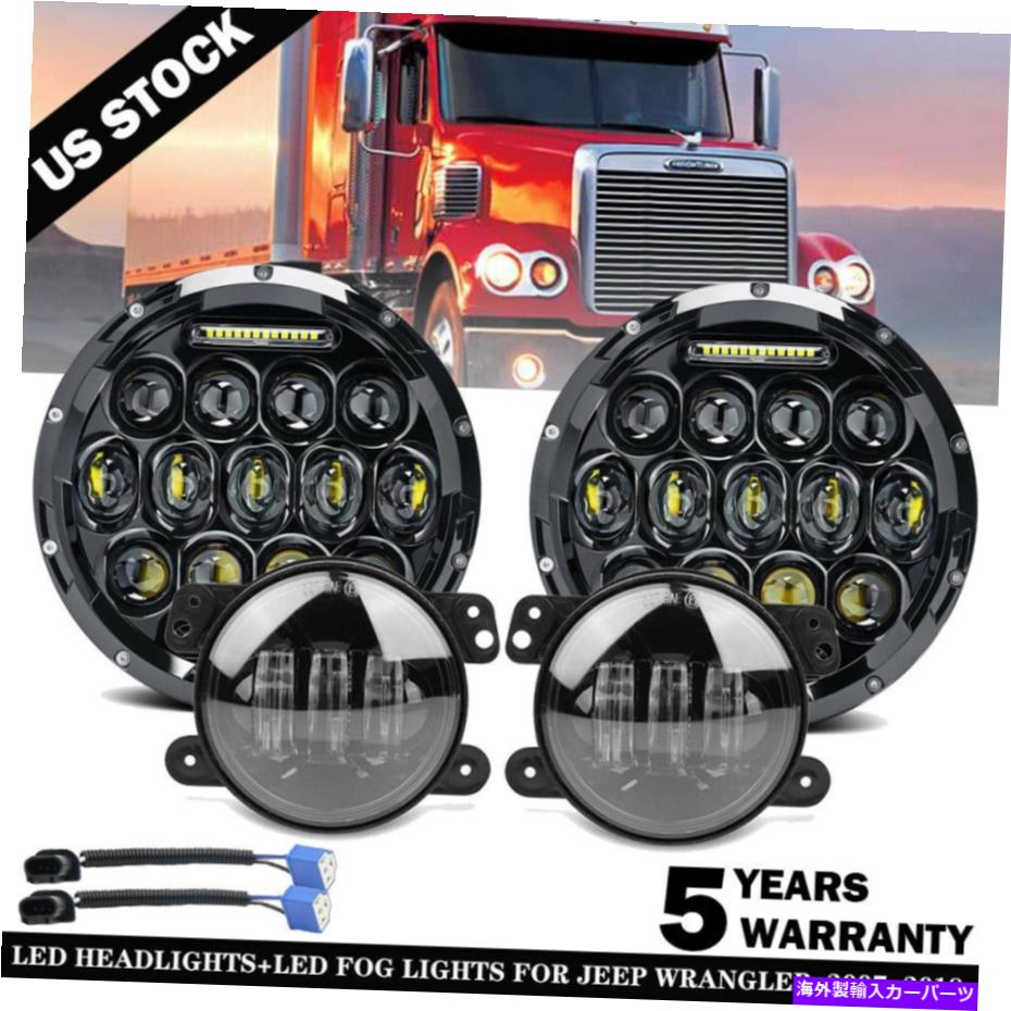 USヘッドライト 7 '' LEDクリーヘヘッドライトHI / LO DRL + 4 '' FORIGHTLINER CENTURY CLASS 7'' LED Cree Headlights Hi/Lo DRL + 4'' Fog Light For Freightliner Century Class