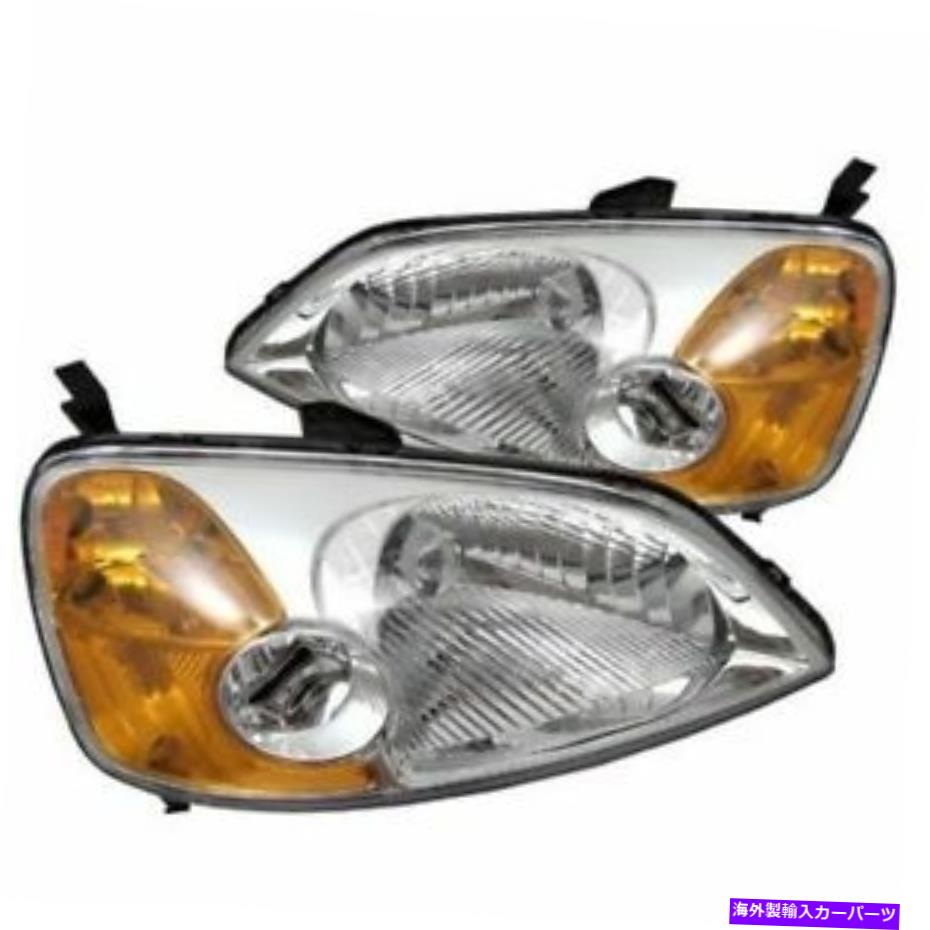 USヘッドライト 2001年2002 2003 2003ホンダシビックセダンヘッドライトペア左右 Fit For 2001 2002 2003 HONDA CIVIC SEDAN HEADLIGHTS PAIR RIGHT & LEFT