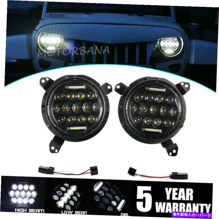 USヘッドライト ジープラングラーJLラウンド7インチLEDヘッドライトプロジェクターW /マウントブラケット Pair For Jeep Wrangler JL Round 7Inch LED Headlights Projector w/ Mounts Bracket