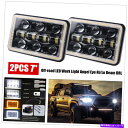 USヘッドライト 7インチカースクエアヘッドライトオフロードLEDワークライトアンエンジェルアイハイ/ LOビームフォグランプ 7inch Car Square Headlight Off-road LED Work Light Angel Eye Hi/Lo Beam Fog Lamp