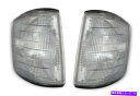 USヘッドライト メルセデスW201 190E 83-93のグレークリスタル仕上げターン信号インジケーターライト Gray crystal finish turn signal indicator lights for MERCEDES W201 190E 83-93