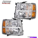 USヘッドライト 07-14 Silveradoのための新しいクリアレンズヘッドランプの琥珀色の反射鏡 NEW CLEAR LENS HEADLAMP AMBER REFLECTOR CORNER LIGHTS FOR 07-14 SILVERADO(2)