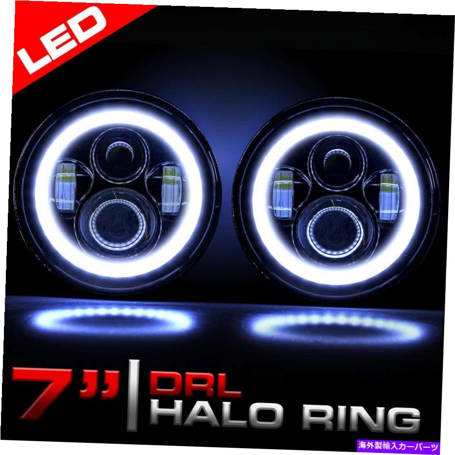 USإåɥ饤 7饦LEDإåɥ饤ȥϥ󥸥97~2018ץ󥰥顼JK JKU 7 Inch Round LED Headlights Halo Angel Eyes 97 to 2018 for Jeep Wrangler JK JKU