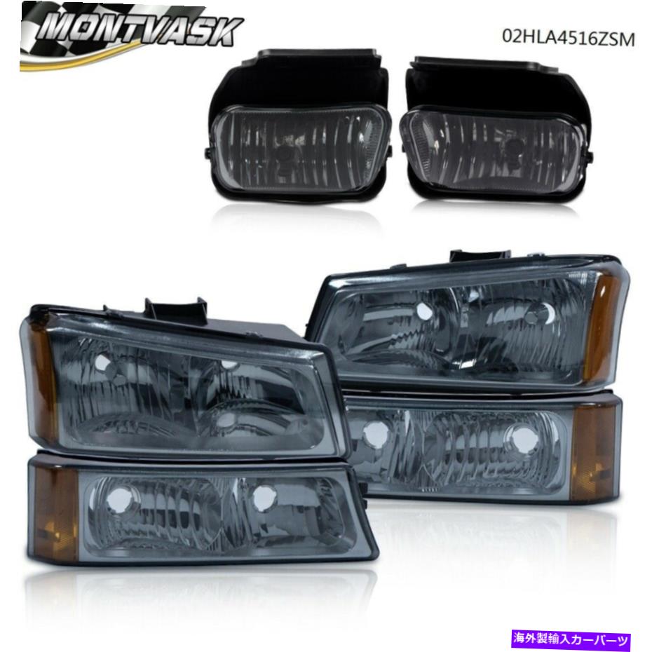 USヘッドライト 煙のヘッドライト+バンパーランプ+ 03-06のためのフォグライトSilverado Avalanche Smoke Headlights+Bumper Lamps+Fog Lights For 03-06 Chevy Silverado Avalanche