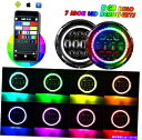 USヘッドライト ジープラングラーJK TJ LJのための2倍7 '' LEDヘッドライトRGB Halo Angel Eyeターンライト 2x 7'' LED Headlights RGB Halo Angel Eye Turn Lights For Jeep Wrangler JK TJ LJ