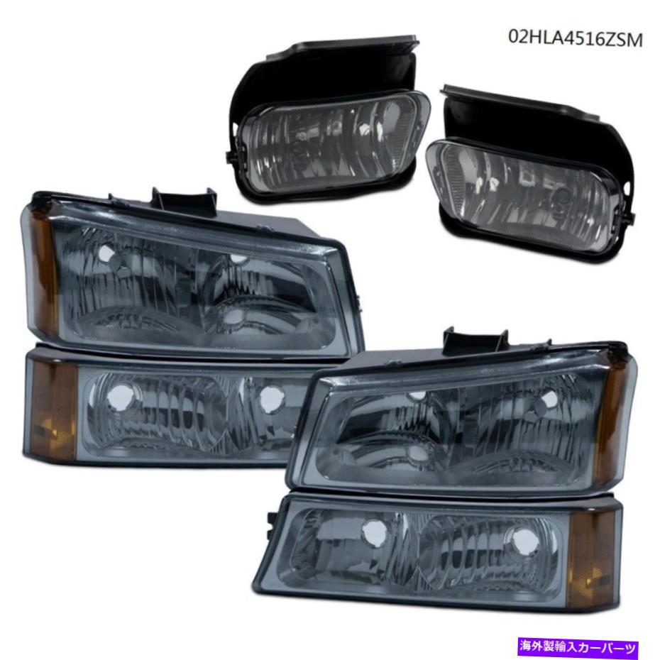 USヘッドライト スモークヘッドライトアンバーシグナル+フォグランプフィット03-07 Chevy Silverado / Avalanche Smoked Headlight Amber Signal + Fog Lights Fit 03-07 Chevy Silverado/Avalanche