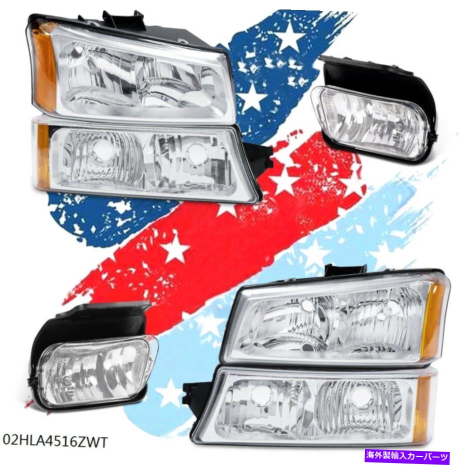USヘッドライト クロムヘッドライトアンバーシグナル+フォグランプフィット03-07シボリーシルバード/アバランシェ Chrome Headlight Amber Signal + Fog Lights Fit 03-07 Chevy Silverado/Avalanche