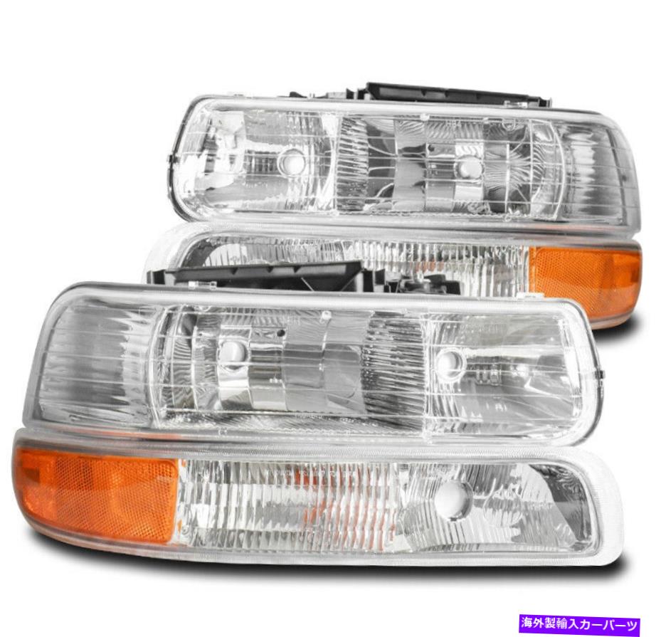 USヘッドライト 99-02シボリーSilverado / 00-06郊外Tahoe OEスタイルのヘッドライトW /バンパーランプ FOR 99-02 CHEVY SILVERADO/00-06 SUBURBAN TAHOE OE STYLE HEADLIGHTS W/BUMPER LAMP(2)