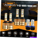 USヘッドライト AUXBeam 9005 9006 F-S3 LEDヘッドライト電球+ HONDA CIVIC 2006-2013のためのH11フォグキット AUXBEAM 9005 9006 F-S3 LED Headlight Bulbs+H11 Fog Kit for Honda Civic 2006-2013