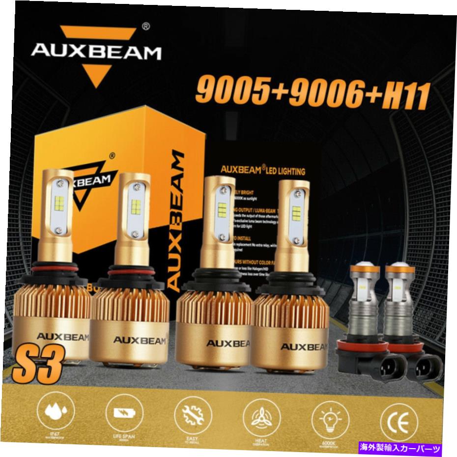 USإåɥ饤 AUXBeam 6X 9005 + 9006 + H11 6500KLEDإåɥ饤ŵHI LOӡե饤S3 AUXBEAM 6x 9005+9006+H11 6500K Combo LED Headlight Bulb Hi Lo Beam&Fog Light S3