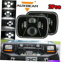 USヘッドライト AuxBeamペア7x6 LEDヘッドライトHI / LO DRLビームフィットJEEPチェロキーXJ YJトヨタ AUXBEAM Pair 7x6 LED Headlight Hi/Lo DRL Beam Fit for Jeep Cherokee XJ YJ Toyota