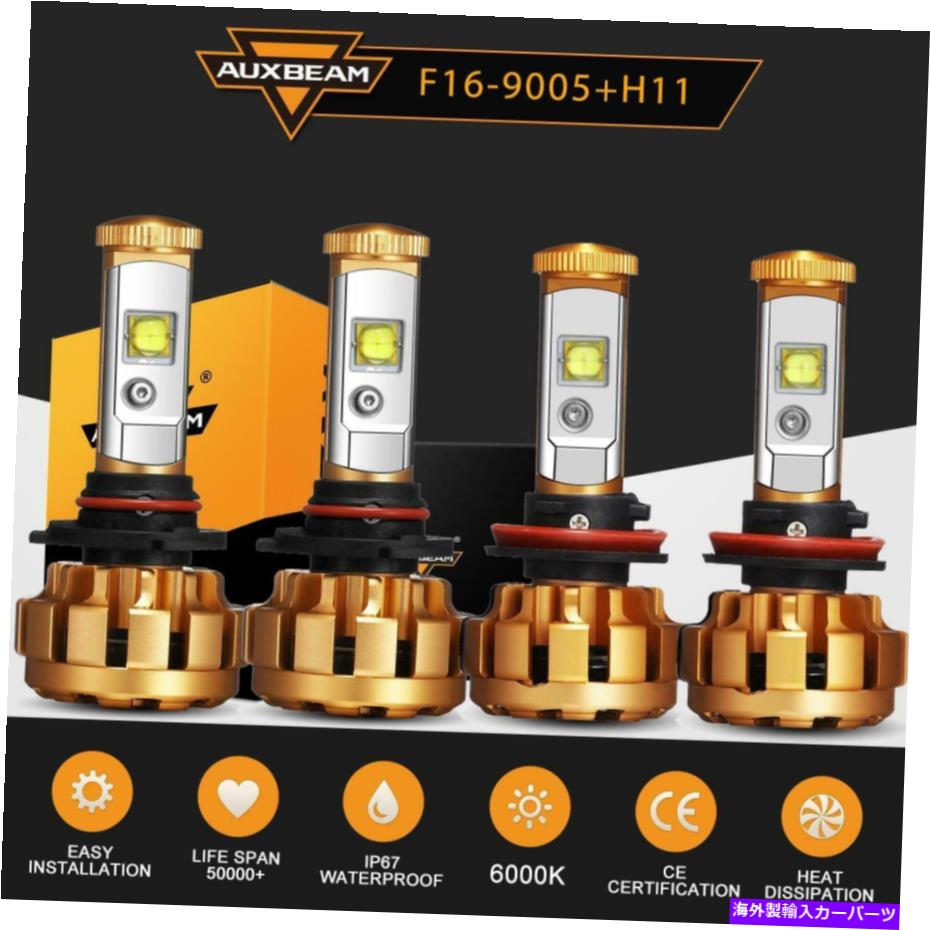 USヘッドライト Chevy Silverado 1500 2500 3500 HDのためのAuxBeam 9005 H11 F-16 LEDのヘッドライトの電球 Auxbeam 9005 H11 F-16 LED Headlight Bulbs for Chevy Silverado 1500 2500 3500 HD