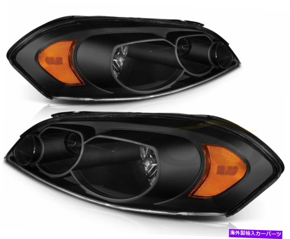 USヘッドライト ブラックヘッドライトは06-13シボレーインパラ06-07モンテカルロ左+右ランプ Black Hea..