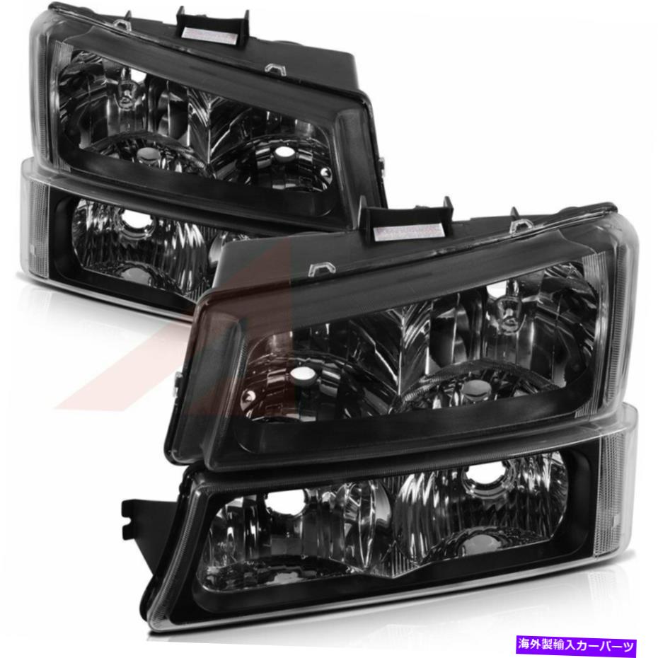 USヘッドライト 2003年から2007年のシボレーSilveradoヘッドライトアセンブリランプ+バンパーライトペア For 2003-2007 Chevrolet Silverado Headlights Assembly Lamps + Bumper Light pair