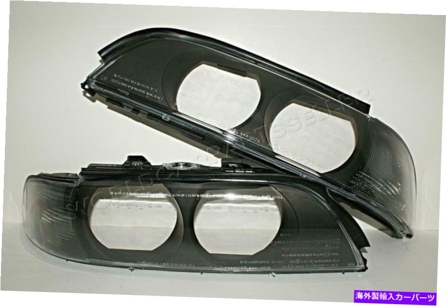 USヘッドライト BMW 540I 528I E39 5シリーズヘッドライトレンズスモークコーナー97-00ペア BMW 540i 528i E39 5 Series Headlight Lens Smoked Corner 97-00 PAIR(2)