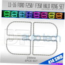 USヘッドライト 2011-2016 F-250 Bluetoothマルチカラーエンジェル目LED RGBヘッドライトハローリングセット 2011-2016 F-250 Bluetooth Multi-Color Angel Eyes LED RGB Headlight Halo Ring Set