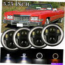 USヘッドライト DOT 5.75 5-3 / 4ラウンドLED DRLヘッドライト4ピーブラックCARAIS 1965-1974 DOT 5.75 5-3/4...