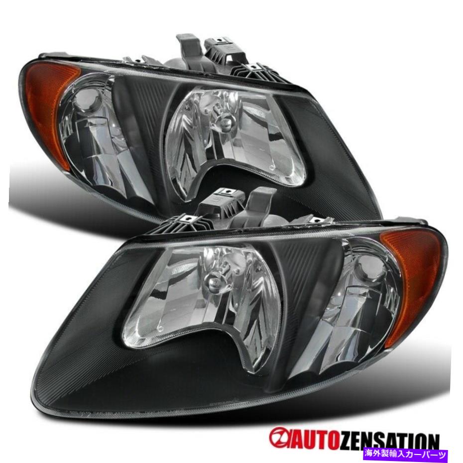 USヘッドライト 2001-2007 Dodge Grand Caravan Chrysler Town＆Country Black Headlights 05 06 For 2001-2007 Dodge Grand Caravan Chrysler Town & Country Black Headlights 05 06