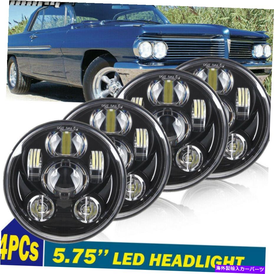 USヘッドライト DOT 5.75 5-3 / 4ラウンドLEDヘッドライト4ピーブラックCANILLAC CALAIS 1965-1974 DOT 5.75 5-3/4 Round LED Headlights 4PC Black For Cadillac Calais 1965-1974