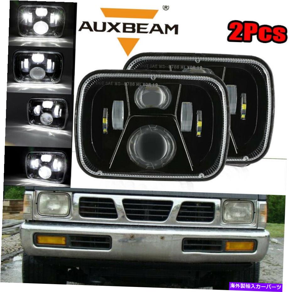 USヘッドライト AuxBeamペア5x7 7x6 LEDヘッドライトHI / LO FIT 1983-1997日産ピックアップハードディバー AUXBEAM Pair 5x7 7x6 LED Headlight Hi/Lo Fit 1983-1997 Nissan Pickup Hardbody